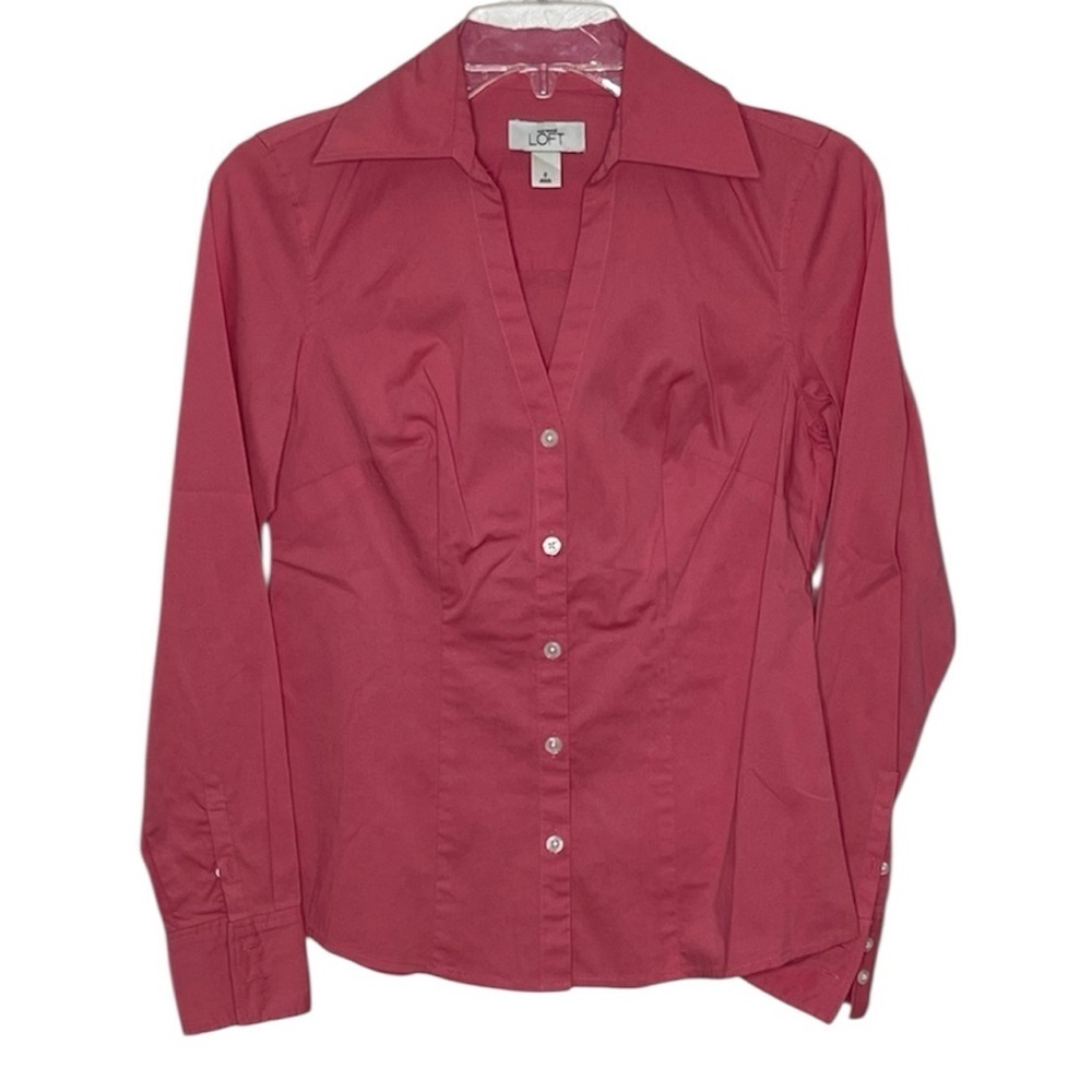 ❤️ LOFT Women's Rose Button-Down Blouse Size 0